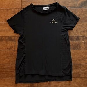 Kappa Woman’s Black Short Sleeves T-Shirt with Mesh Sides Size Small
